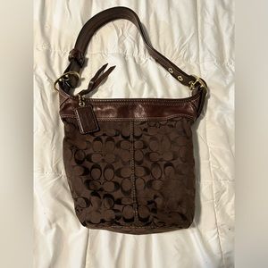 Large brown Coach bucket bag